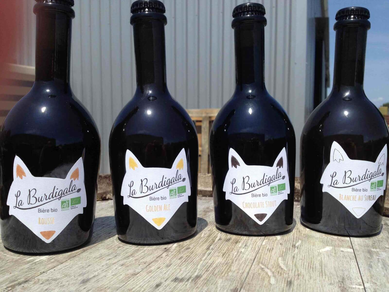 Etiquettes La Burdigala biere degustation bio bordeaux